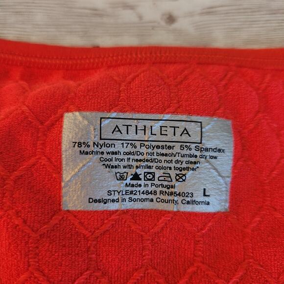 Athleta Seamless Sequence Textured Orange Tank Top Size Large - Picture 5 of 5